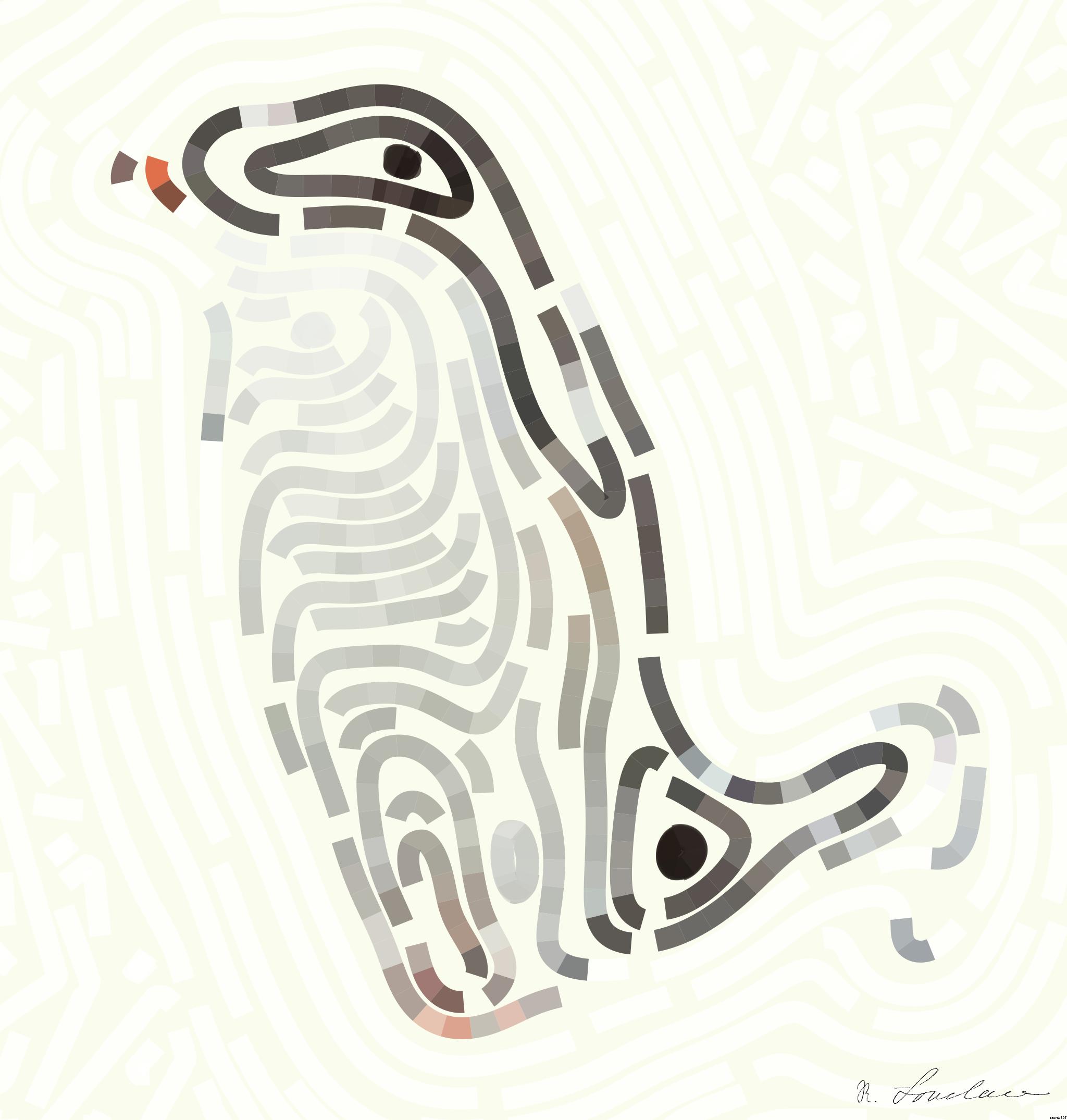 Drawn by bot QYSJzqpEMqkVUAeHbMPwHd; art-flowy; Two Gentoo penguins standing on a rocky Antarctic shore amidst icy surroundings. AI Art