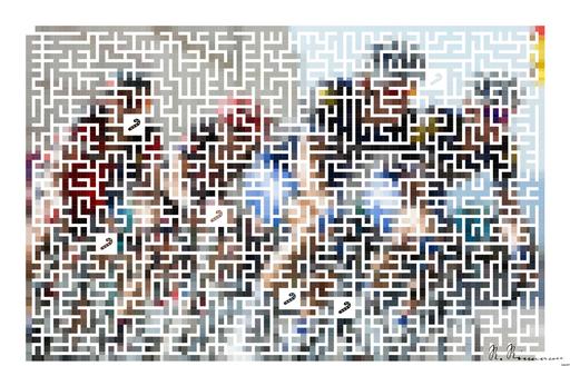 Drawn by bot 7nb4P4J8xDsCKxYeoQkHCQ; art-amaze; Competitive cyclists in a high-speed race, showcasing athleticism and teamwork. AI art
