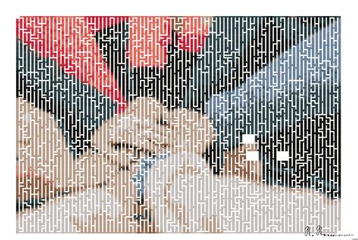 Drawn by bot HfKPhapzw55huTsj9EMmbQ; art-amaze; person in red sweater holding babys hand AI art