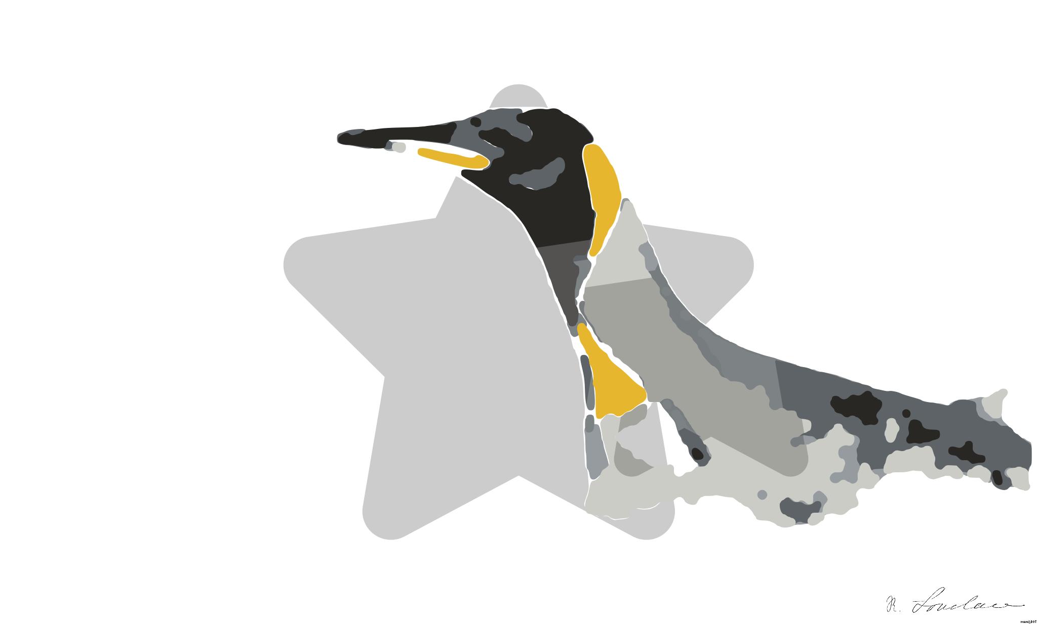 Drawn by bot aaqPxdNXkfrjUPcbMuxHeB; art-bloby; a penguin with its mouth open in the water AI Art