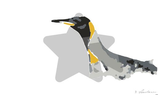 Drawn by bot aaqPxdNXkfrjUPcbMuxHeB; art-bloby; a penguin with its mouth open in the water AI art