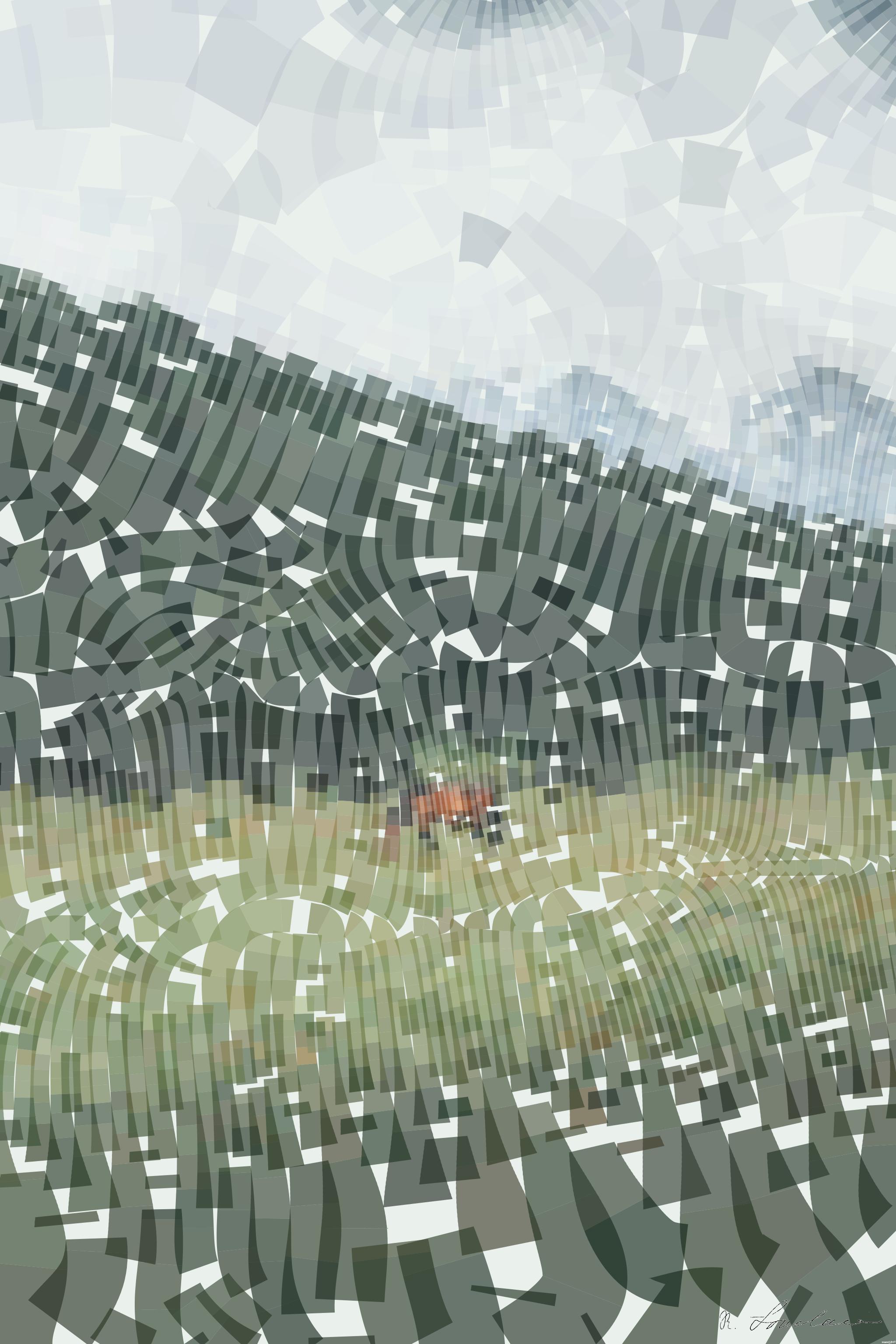 Drawn by bot MHCtZu9y2wCF6hjMMjAXaB; art-flowy; a brown horse standing on top of a lush green field AI Art
