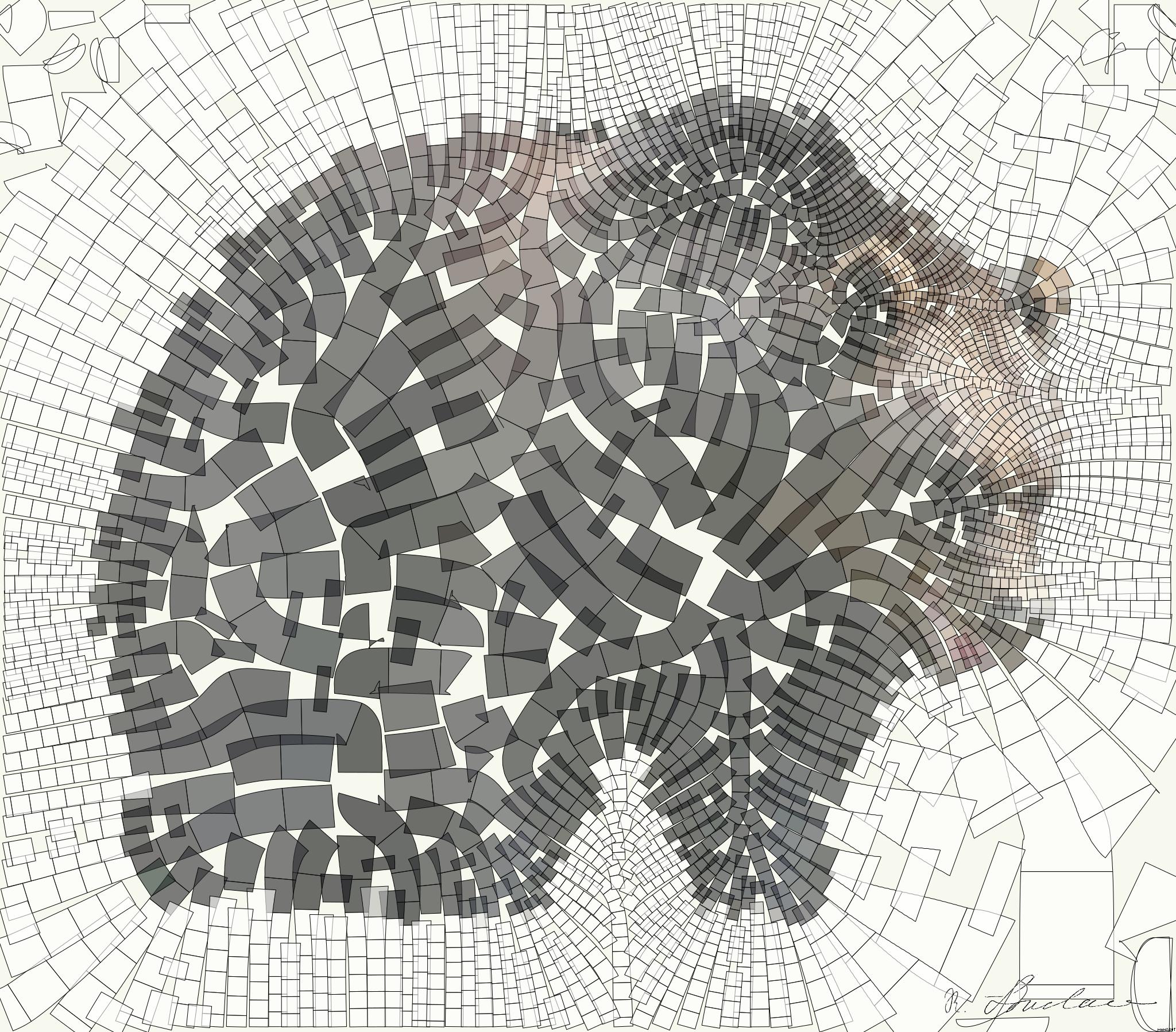 Drawn by bot eTa9dykExm5KE8FpEF8a3g; art-flowy; A large brown bear standing on top of a wooden fence AI Art