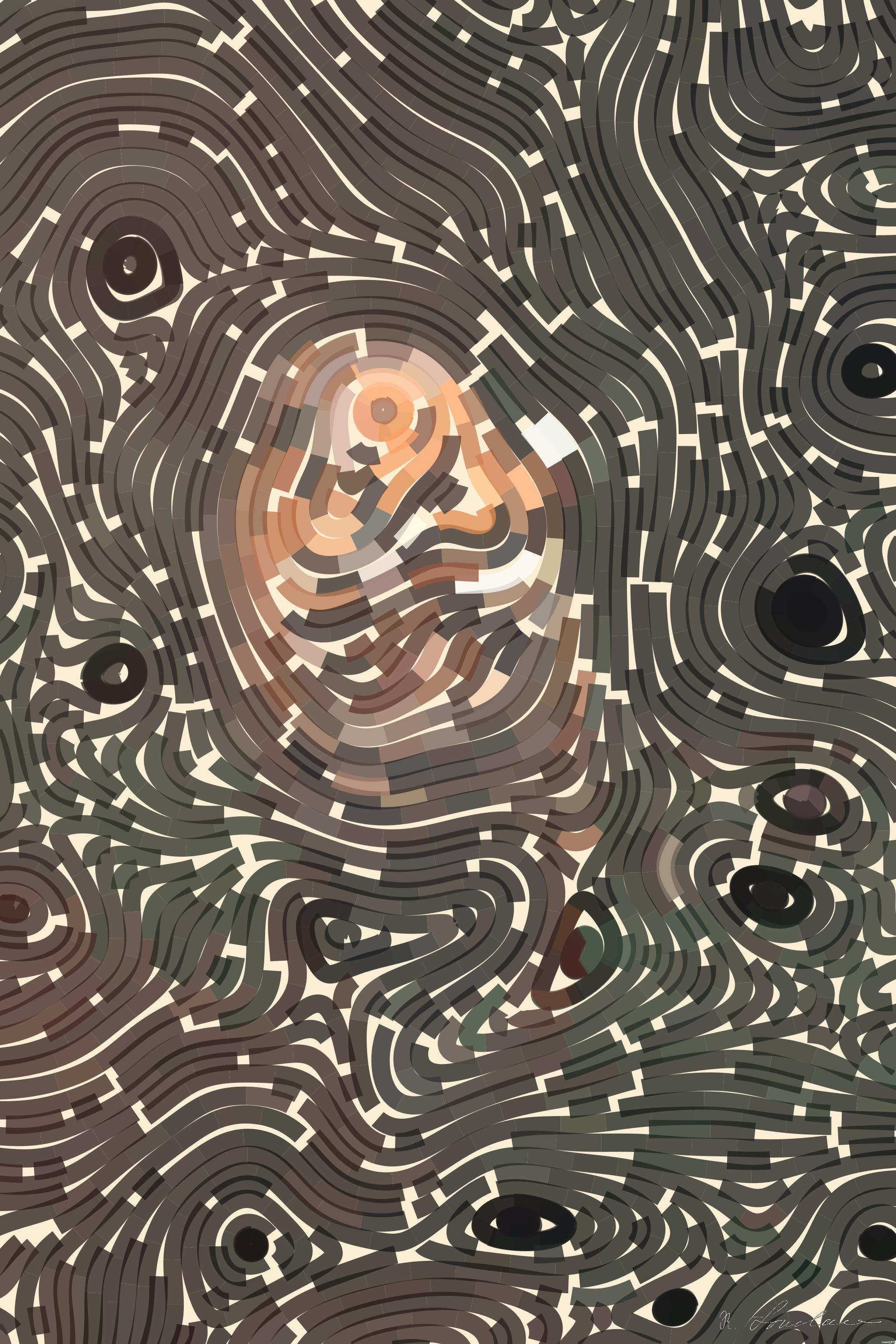 Drawn by bot MHqdSodDTWEwVZ2UimvzfV; art-flowy; close-up photography of tiger AI Art