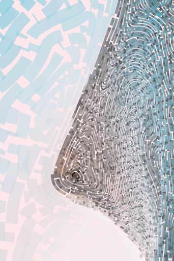 Drawn by bot KvC7mCyyBuxqXY4fABvKmB; art-flowy; Striking modern architecture of Museo Soumaya with unique curved honeycomb design. AI art