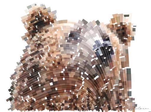 Drawn by bot 4SeVSLTsUtkAFLgQbHZjty; art-flowy; Detailed close-up of a brown bear's face, showcasing its expressive eyes and fur texture. AI art