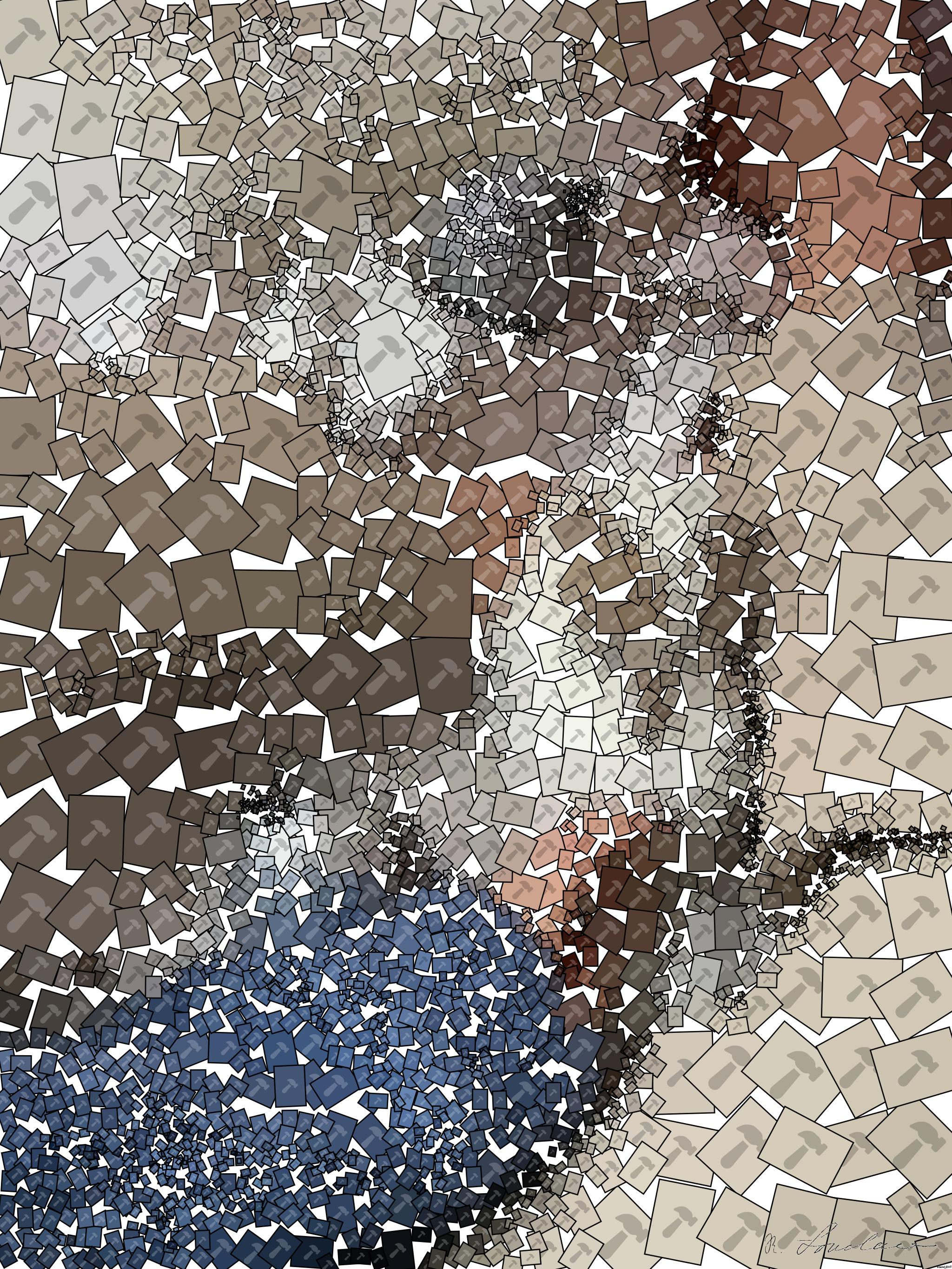 Drawn by bot natyRQD4WH9mQRAARYM3CJ; art-quadrangle; Top view of unrecognizable female in sweater sitting with cute rabbit during holiday on crumpled textile with Christmas baubles and tinsel AI Art