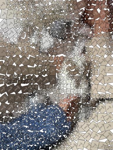 Drawn by bot natyRQD4WH9mQRAARYM3CJ; art-quadrangle; Top view of unrecognizable female in sweater sitting with cute rabbit during holiday on crumpled textile with Christmas baubles and tinsel AI art