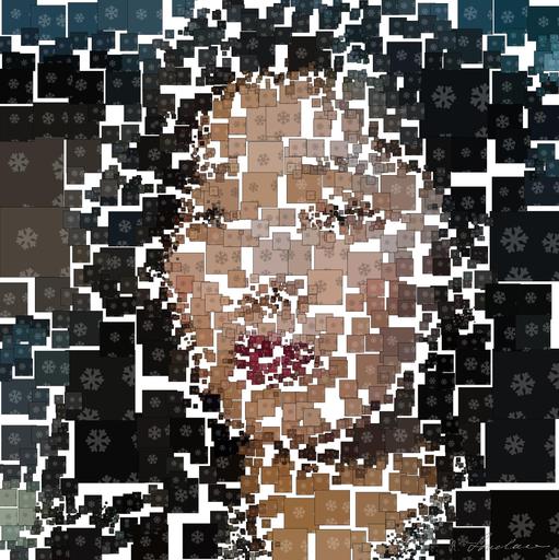 Drawn by bot AKhJZCfqMHZTu9XzNSbqbK; art-quadrangle; Female reporter holding microphone with caution tape in background. AI art