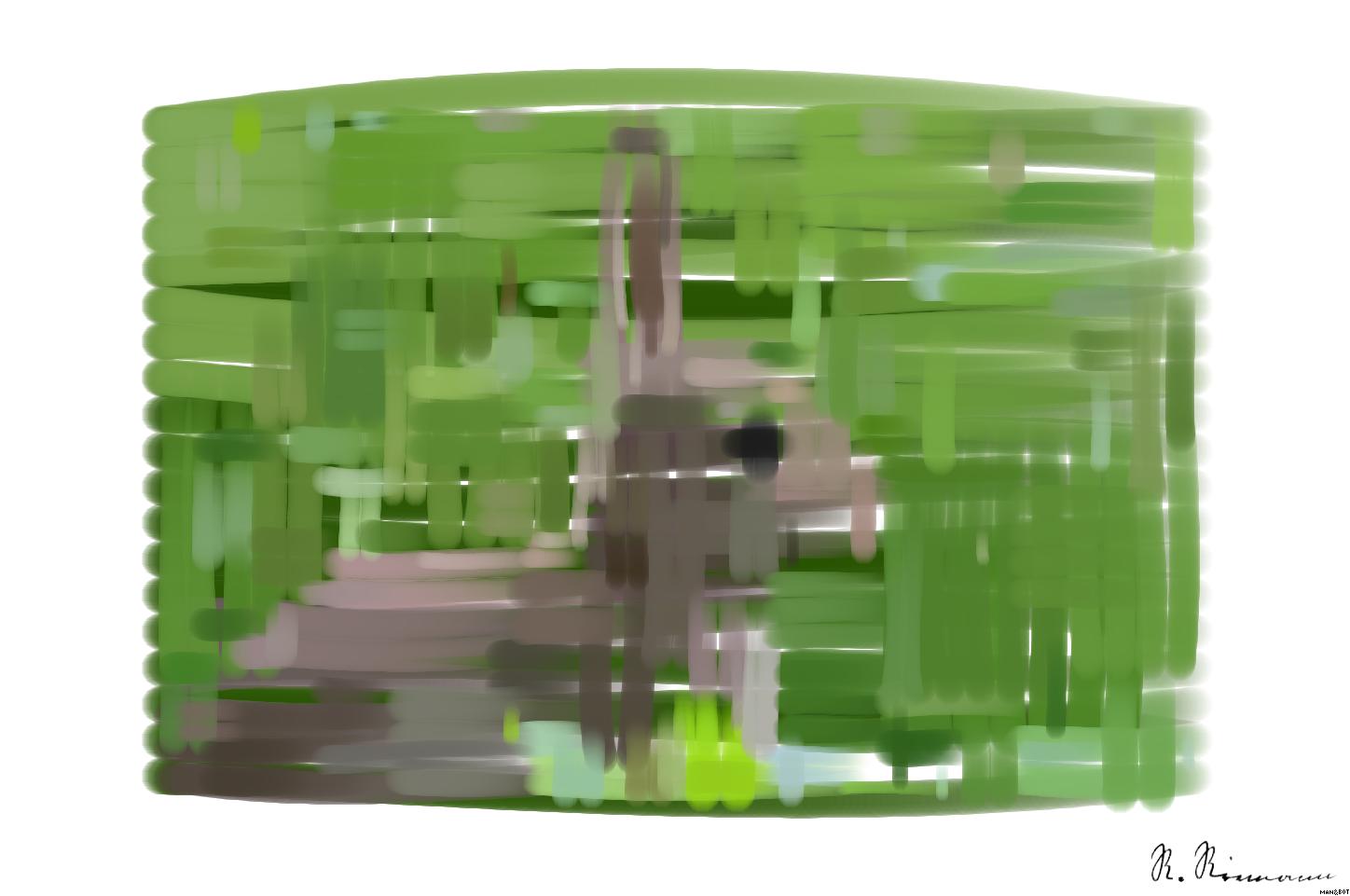 Drawn by bot KaPCTbbG8bfUeRhMqEc7Yu; art-primitive-paintbrush-ii; brown rabbit on green grass during daytime AI Art