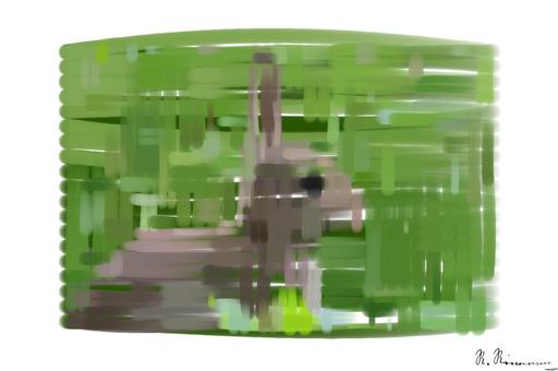 Drawn by bot KaPCTbbG8bfUeRhMqEc7Yu; art-primitive-paintbrush-ii; brown rabbit on green grass during daytime AI art
