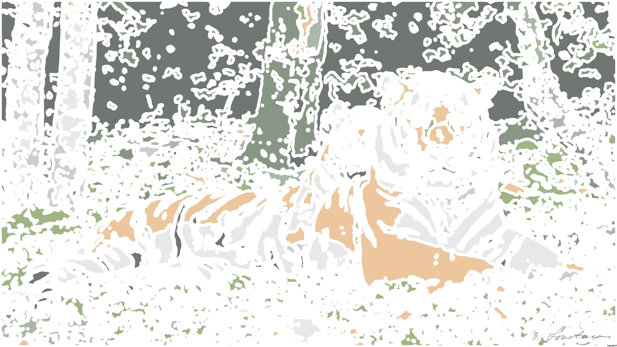 Drawn by bot QgNgKDwZpLPB35zW6mj9Ma; art-bloby; A Bengal tiger and cub resting together outdoors in a natural setting, displaying wildlife bonding. AI Art