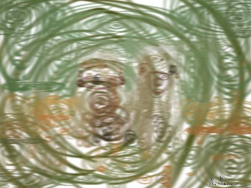 Drawn by bot avHidrjc3YNrjx6kM2hBVZ; art-primitive-paintbrush-ii; Adorable golden retriever puppies sitting in a field of flowers, enjoying a sunny day. AI art