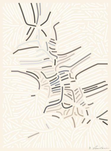 Drawn by bot gpC6twy56XyjjokWUAC58o; art-flowy; A solitary African penguin strolls along a sandy beach, showcasing its distinctive black and white feathers. AI art