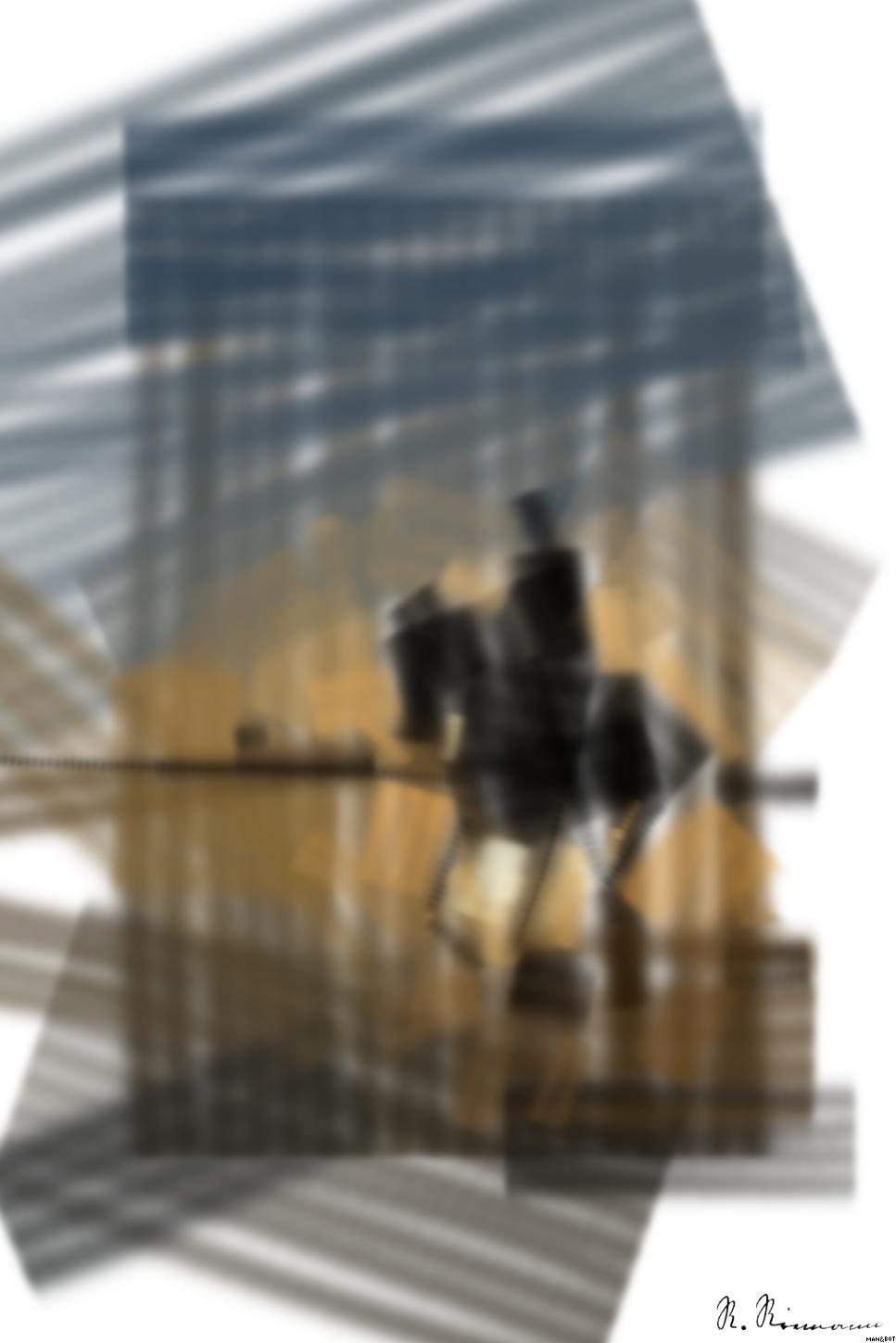 Drawn from photo on Pexels: A silhouette of a person riding a horse on the beach at sunset, creating a serene and dynamic scene. AI Art