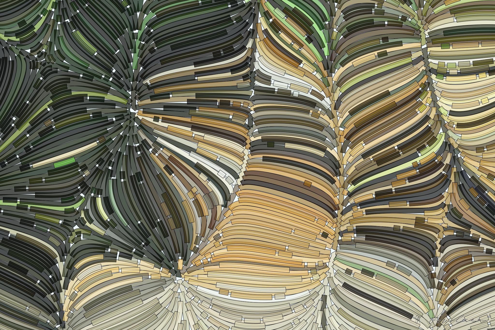 Drawn by bot FmQ9UFwZJxJP98E9xQbHXB; art-flowy; Two Sumatran tigers playfully engage in a bamboo grove, basking in the sunlight. AI Art