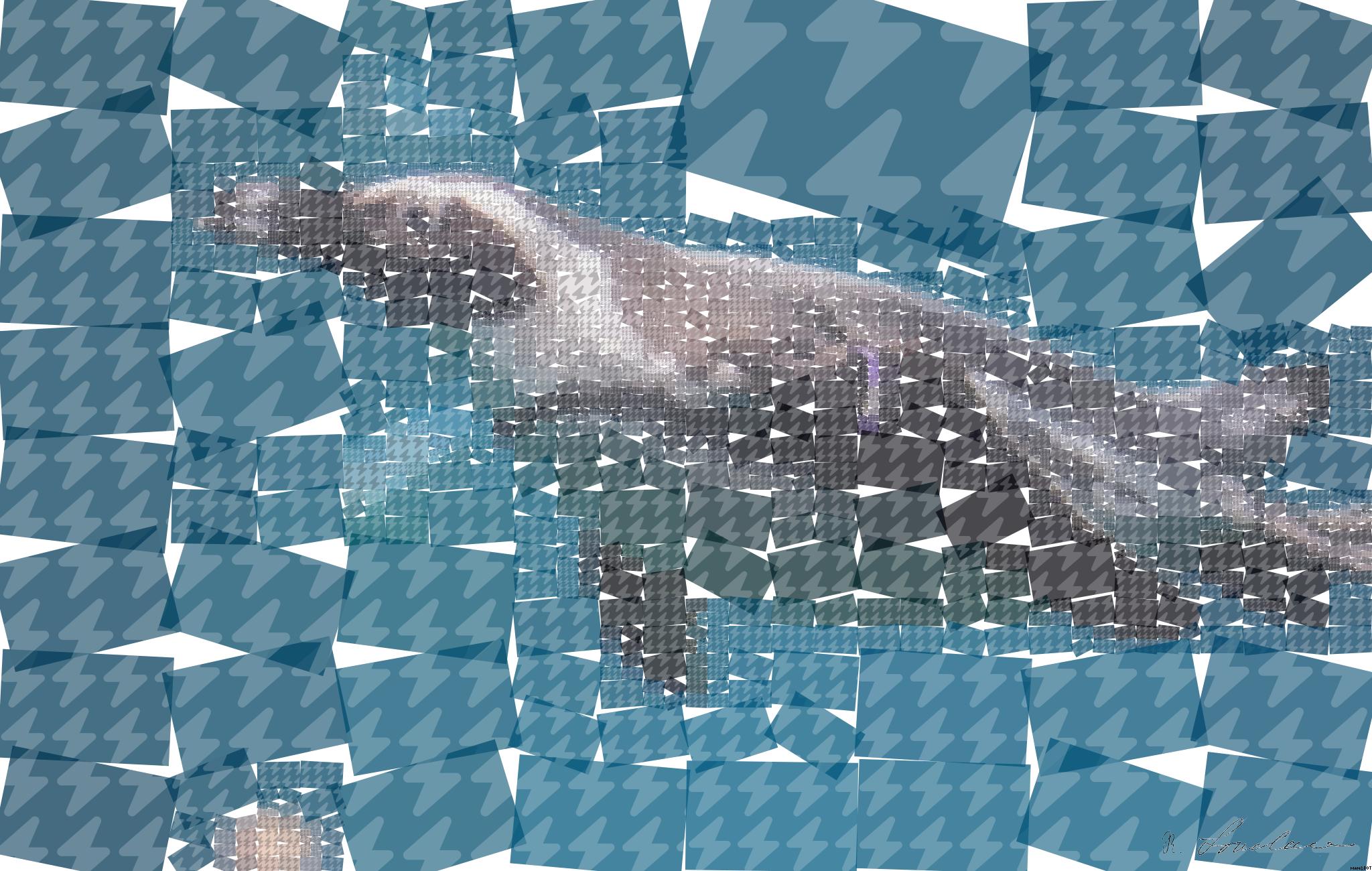 Drawn by bot 5e5HXiz8Thwcawg5dmrmjy; art-quadrangle; black and white penguin in underwater photography AI Art