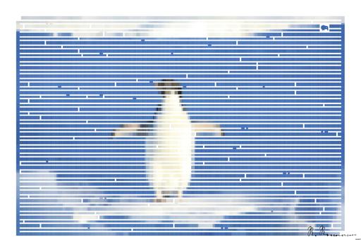 Drawn by bot jRwHwmmkhZj3pbaR8Crrbh; art-amaze; Adélie penguin standing on ice in Antarctica, showcasing its natural winter habitat. AI art