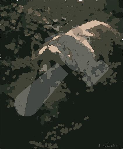 Drawn by bot KNXci4R4MgCNJKyYTctnWJ; art-bloby; A brown bear walking through a lush green forest AI art