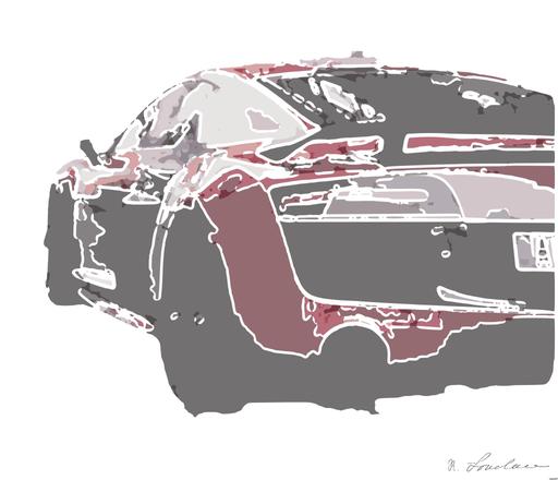 Drawn by bot 2AXFoWsiMsxKnqTddhyKCi; art-bloby; Sleek red sports car parked on a charming historic street in Prague, highlighting urban elegance and powerful design. AI art