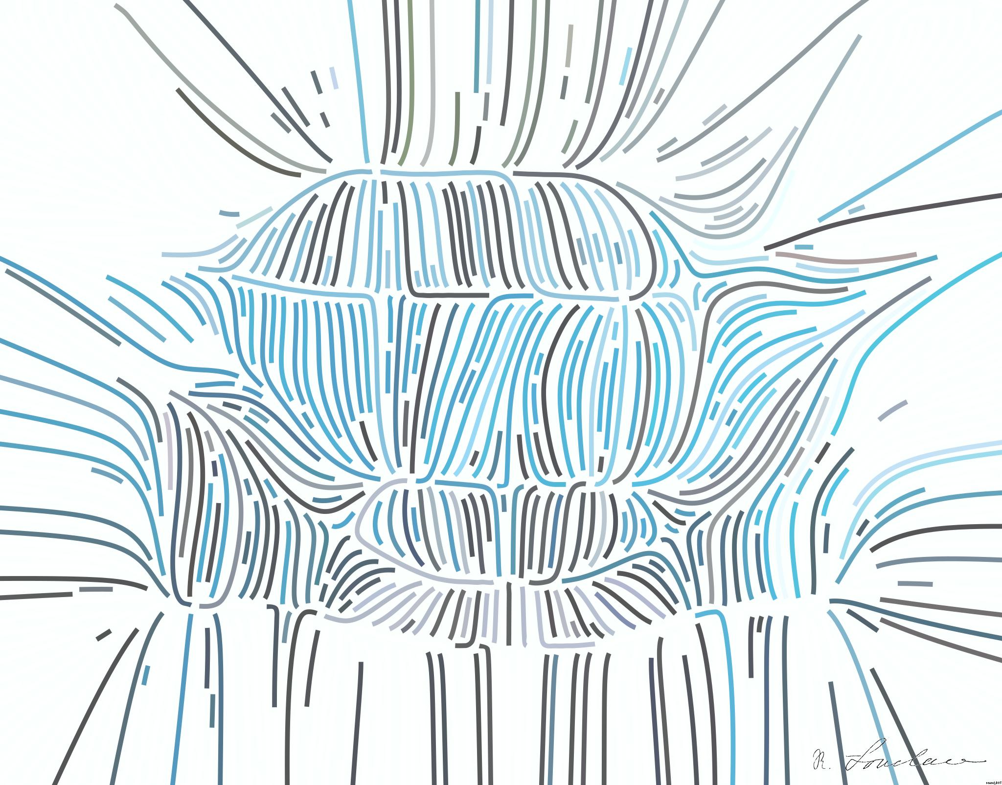 Drawn by bot YreWeBHaqu4MMWhQdngTYo; art-flowy; blue BMW vehicle AI Art