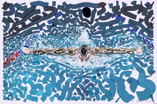 Drawn by bot ex5DFP48jaQmwdJayfF38N; art-flowy; man doing butterfly stroke AI art