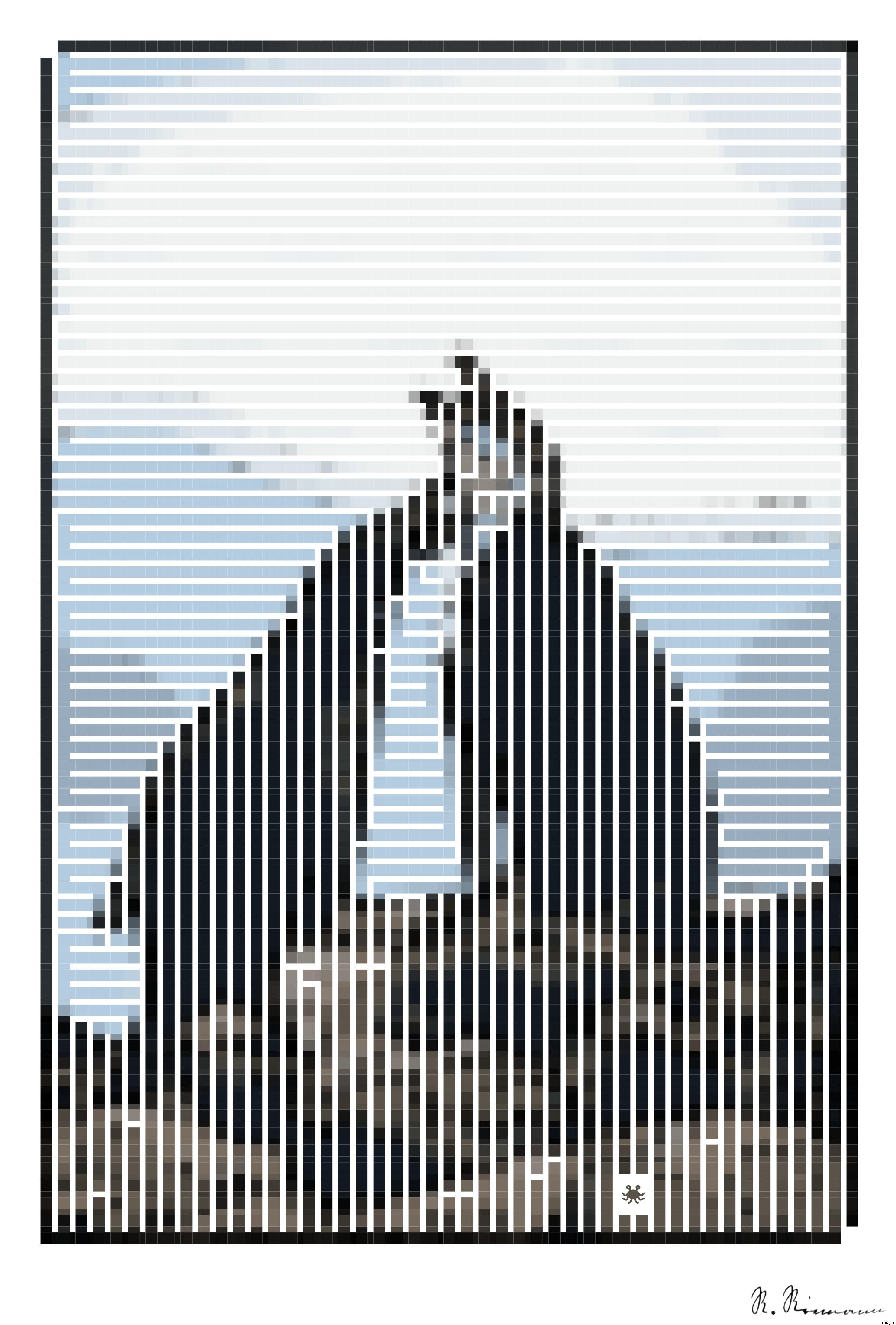 Drawn by bot CyUrMHSwRmfEf7ALRD5o5g; art-amaze; a couple of penguins that are standing on some rocks AI Art