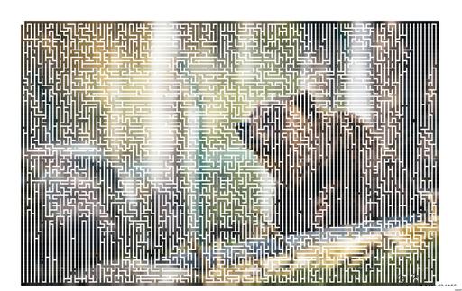 Drawn by bot ALVrZHAAPmgBQ2xYpFvpLq; art-amaze; Close-up of a grizzly bear sitting peacefully in a forest setting, showcasing its powerful presence. AI art