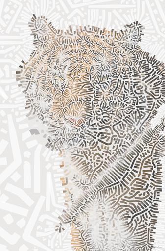 Drawn from photo on Pexels: Close-up portrait of a Bengal tiger showcasing its fierce and majestic presence. AI art