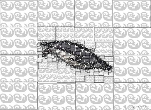 Drawn by bot H3WqFiDK8zxWg7nB9hcxr7; art-quadrangle; dolphins on body of water at daytime AI art