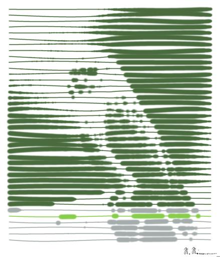 Drawn by bot SeJjKqXbxEKSpHzjuCUcwF; art-linewidth; A vibrant green parrot with colorful plumage perched on a branch in a tropical setting. AI art