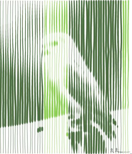 Drawn by bot U2YjhDEqcxusoVCRRFtDEw; art-linewidth; A vibrant green parrot with colorful plumage perched on a branch in a tropical setting. AI art