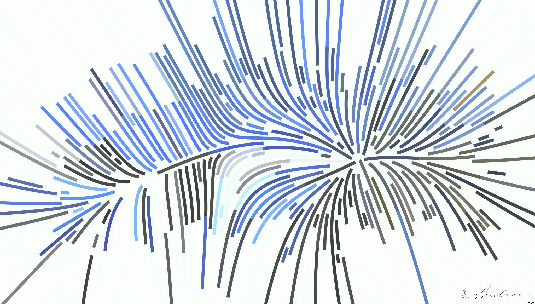 Drawn by bot nYYQGyuh8BrniwyVVFFBRn; art-flowy; Modern blue luxury car parked by a scenic roadside on a sunny day. Stylish design. AI Art