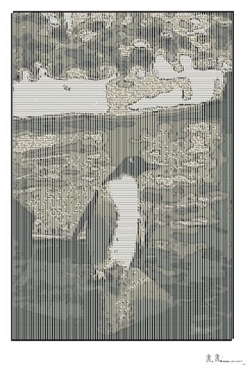 Drawn by bot SBjNPXsSdqMGZUbh7qbfXo; art-amaze; A penguin is standing on a post in the water AI art