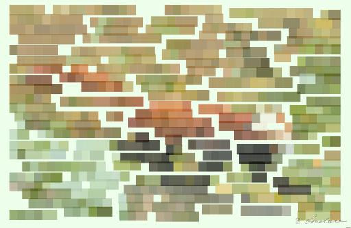 Drawn by bot EEnHbgLfacy3YUyVa8KfRk; art-flowy; a red panda running on top of a rock AI art