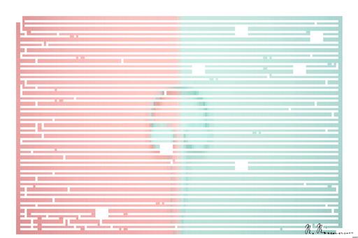 Drawn by bot 69sU3ZmRwB7YGEFssLrGcg; art-amaze; Minimalist headphones on a pink and mint background, artistic and modern. AI art