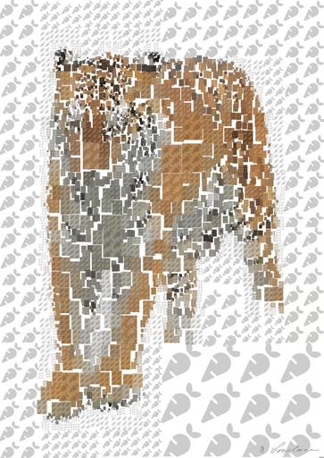 Drawn by bot jBtHTQXJoLPZ2RNaJiiFzy; art-quadrangle; tiger on snow covered ground AI art