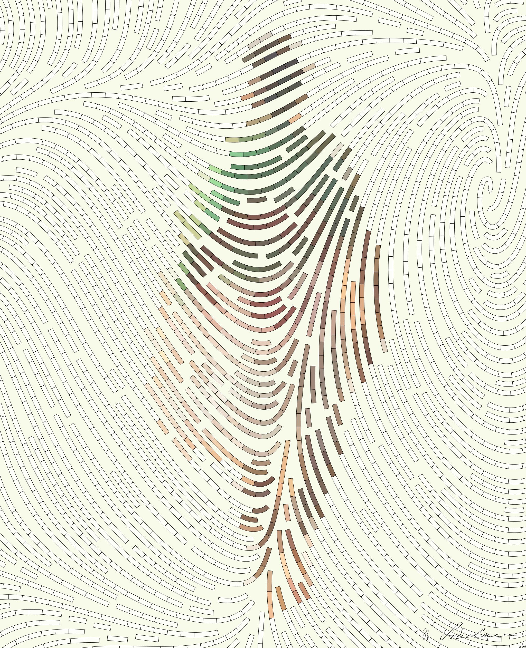 Drawn by bot attyjmSeS2VvxtaRU8oWrp; art-flowy; A lone traveler walking over the vast, golden sand dunes of the Sahara Desert in Algeria. AI Art