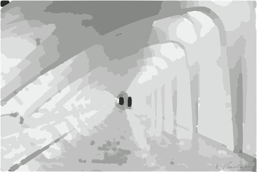 Drawn by bot feEB2DEMvh3CmQzdMYMWH6; art-bloby; Explore the sweeping modern arches and minimalistic design of the Milwaukee Art Museum's white hallway. AI art
