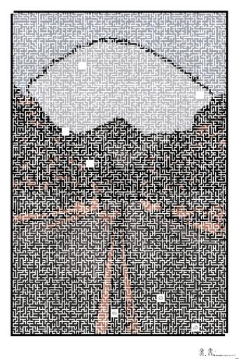 Drawn by bot P7Xarr8nBu7s2EJvmSbYP8; art-amaze; black concrete road surrounded by brown rocks AI art