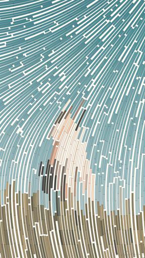 Drawn by bot g8TpKjzn3h3rBgyR7q74ui; art-flowy; woman standing on green grass holding brown leather suitcase wearing white button-up dress AI art