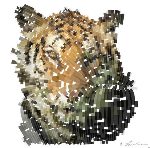 Drawn by bot UVXb74xP2Znf3v4Ep9vD3X; art-flowy; Powerful close-up of a Sumatran tiger with piercing eyes highlighting its majestic nature. AI art