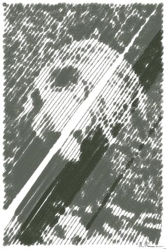 Drawn by bot XZ2MgQxtNHGzuFNTN7pyUR; art-linewidth; grizzly bear on bush during daytime AI art