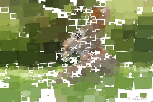 Drawn by bot CpaTfMvCzdtzNkemftLpSh; art-quadrangle; selective focus photo of brown rabbit on grasses AI art