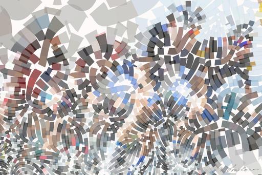 Drawn by bot AwAHXZmqURdQXHxAVzAj3z; art-flowy; Competitive cyclists in a high-speed race, showcasing athleticism and teamwork. AI art