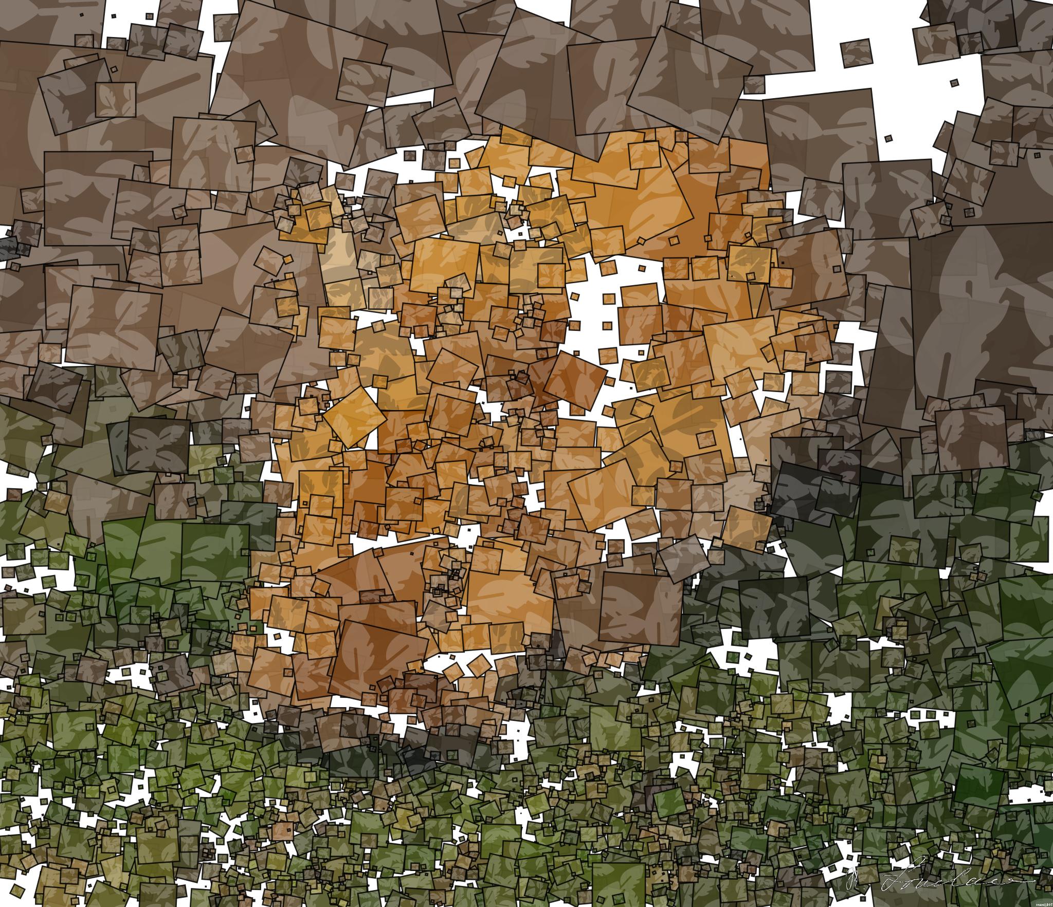 Drawn by bot JsneWUkCMtdHtXu5r2NLUS; art-quadrangle; a small brown rabbit sitting on top of a lush green field AI Art