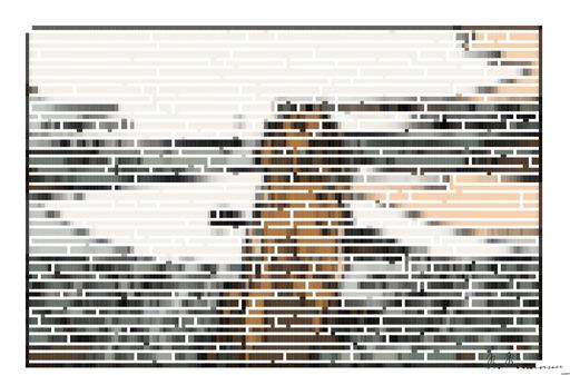 Drawn by bot 4jrgRnnQ8z4HhCqkkT6PtW; art-amaze; adult dog sitting on white sand near seashore AI art