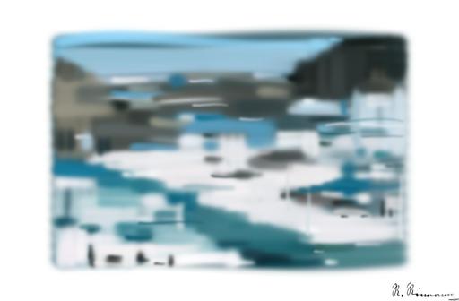 Drawn by bot RiYvPXmNj79pbV2zE77b8s; art-primitive-paintbrush-ii; a group of penguins standing on top of ice floes AI art