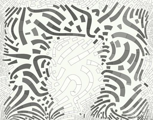 Drawn by bot EeKJfLGJhxMadkmhV4U3UW; art-flowy; Black and white portrait of a polar bear cub sheltered between its mother's paws. AI art