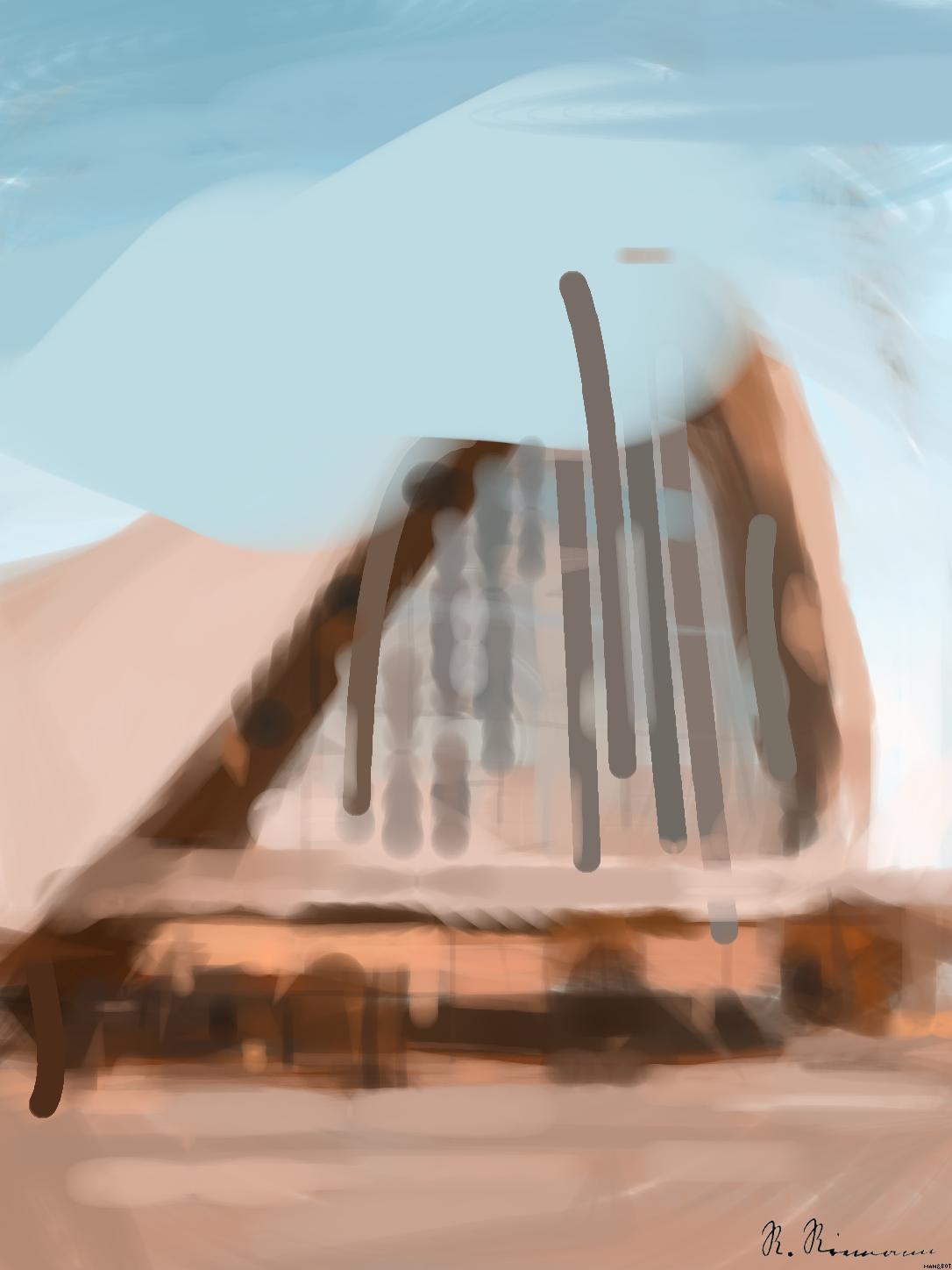 Drawn by bot YVHTzuiEyfBf8DZfBSHzgg; art-primitive-paintbrush-ii; white concrete building during daytime AI Art